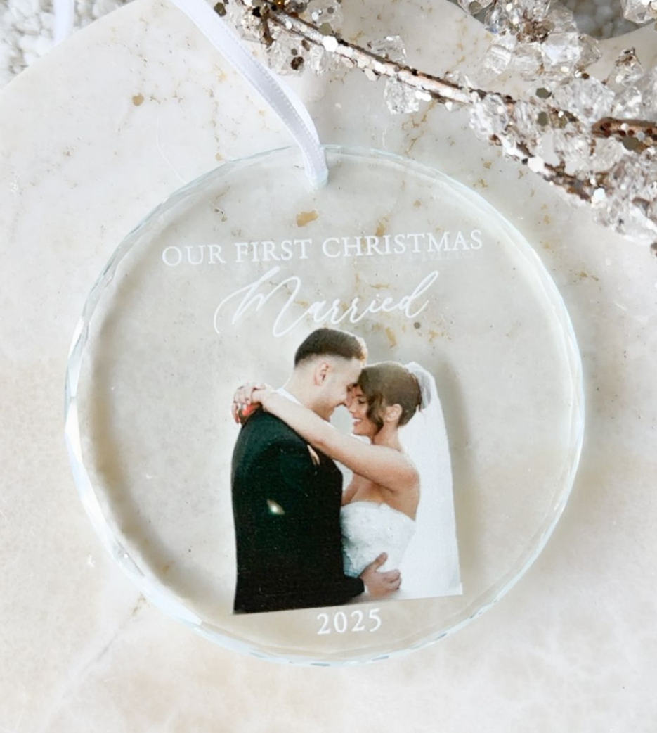 Keepsake Photo Glass Tree Ornaments
