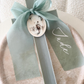 Sage Cross Candle with Chiffon Bow
