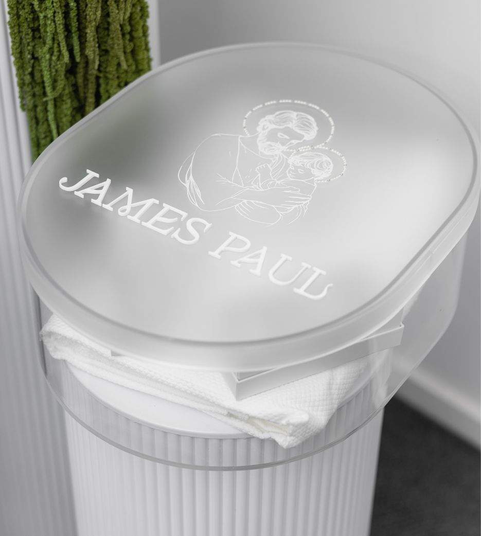 Oval Frosted Lid Christening Package