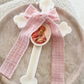 Ivory Orthodox Cross Candle with Tweed Bow