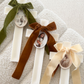 Ivory Velvet Bow Cross Candles