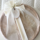 Ivory Cross Candle with Chiffon Bow