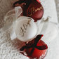 Personalised Velvet Bow Glass Baubles