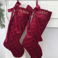 NEW Bow Velvet Personalised Christmas Stocking