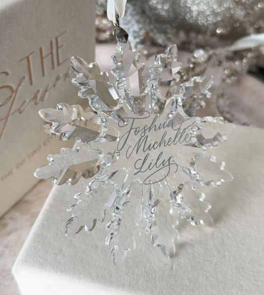 Clear Personalised Christmas Snowflake