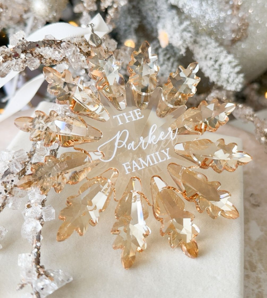 Champagne Personalised Christmas Snowflake