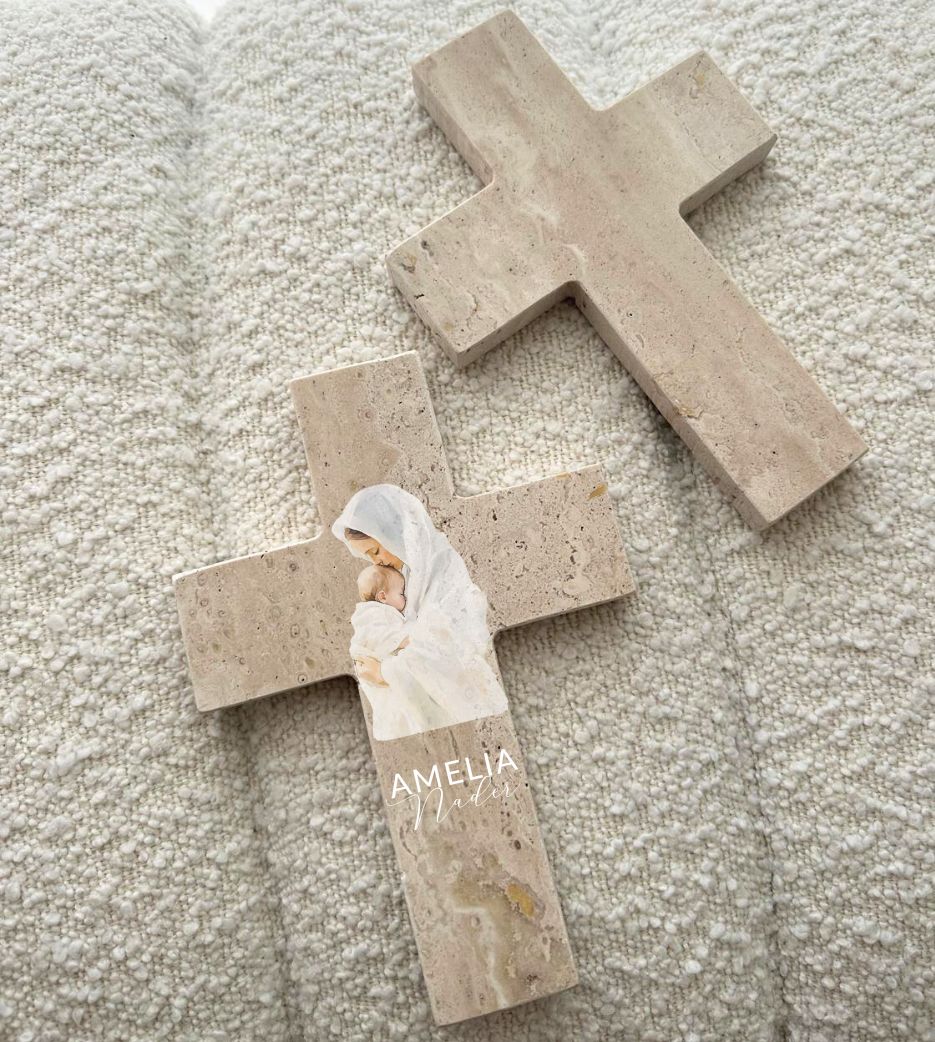 Travertine Cross (Plain or Printed)