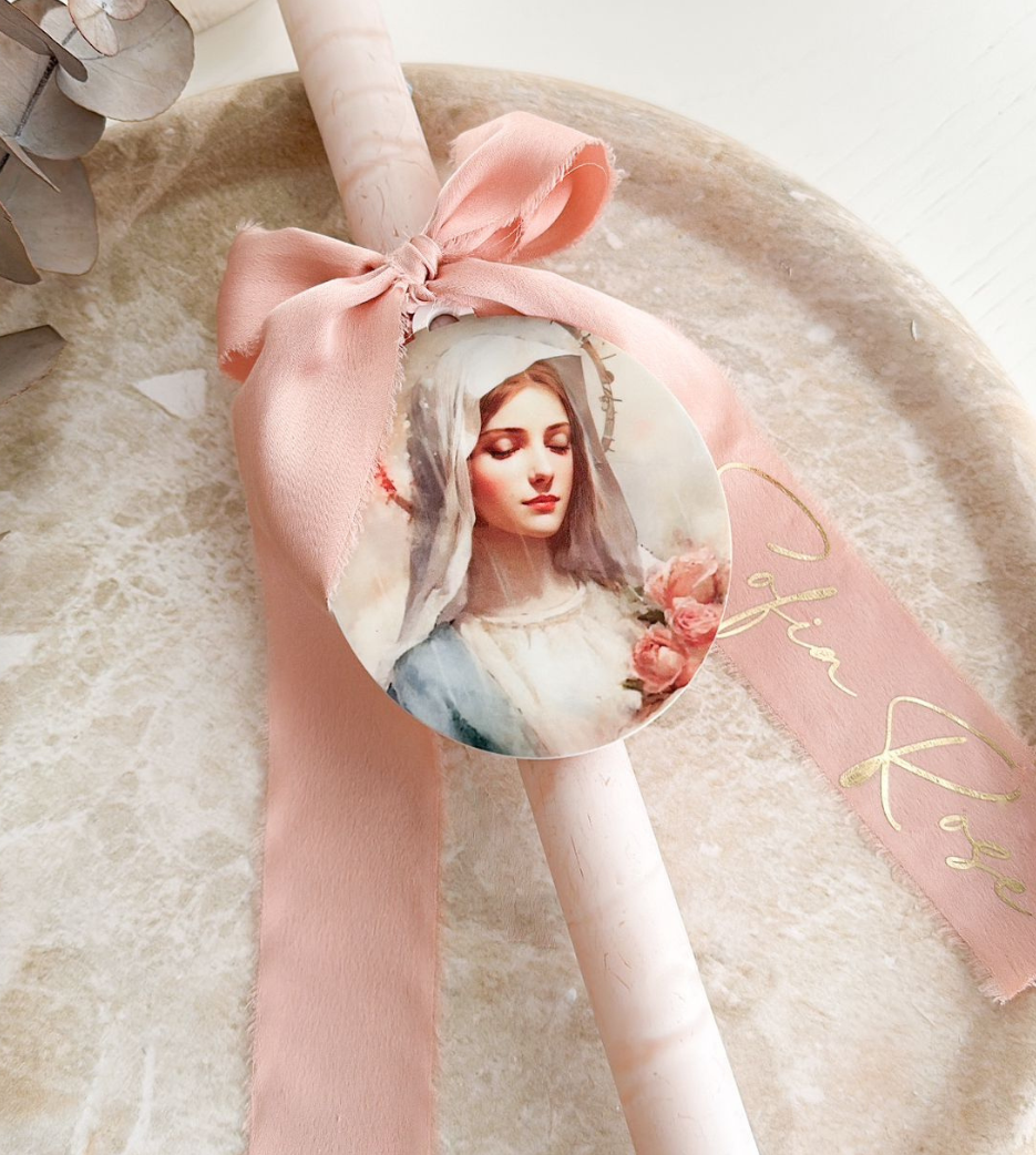 Pink Marble 40cm Candle