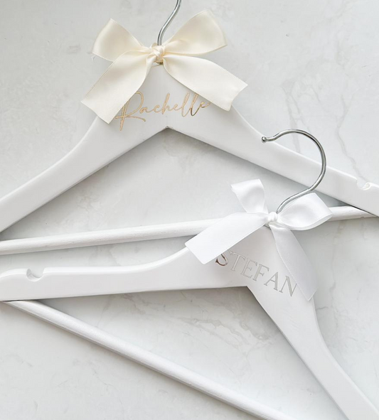 Personalised White Wooden Hanger