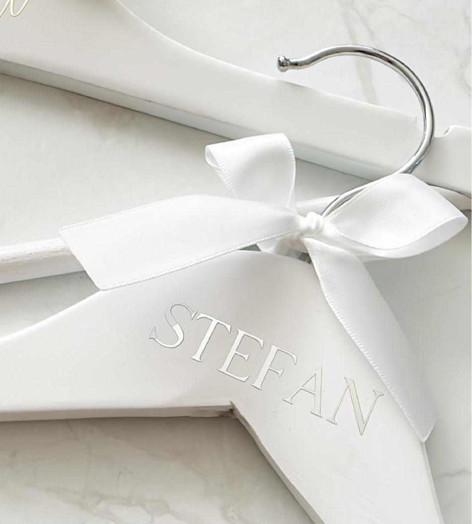 Personalised White Wooden Hanger