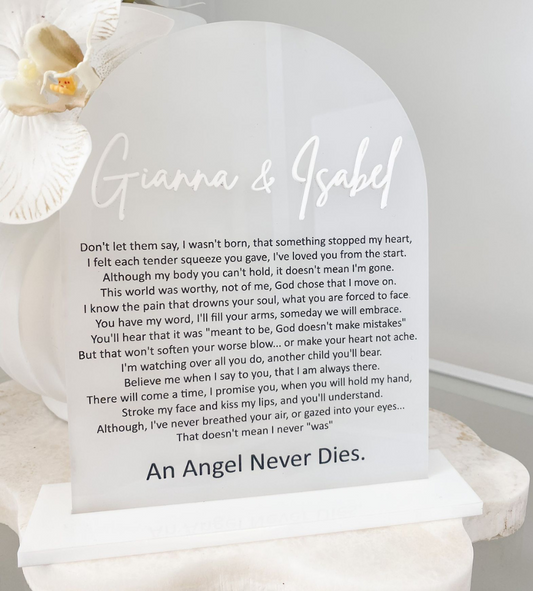 Memorial Angel Baby Plaque