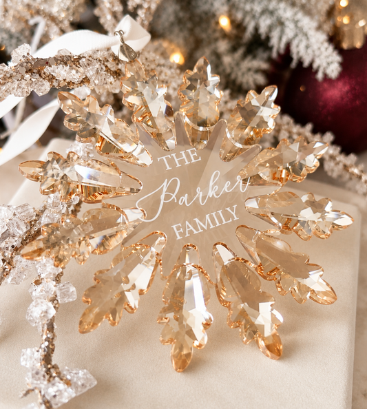 Champagne Personalised Christmas Snowflake