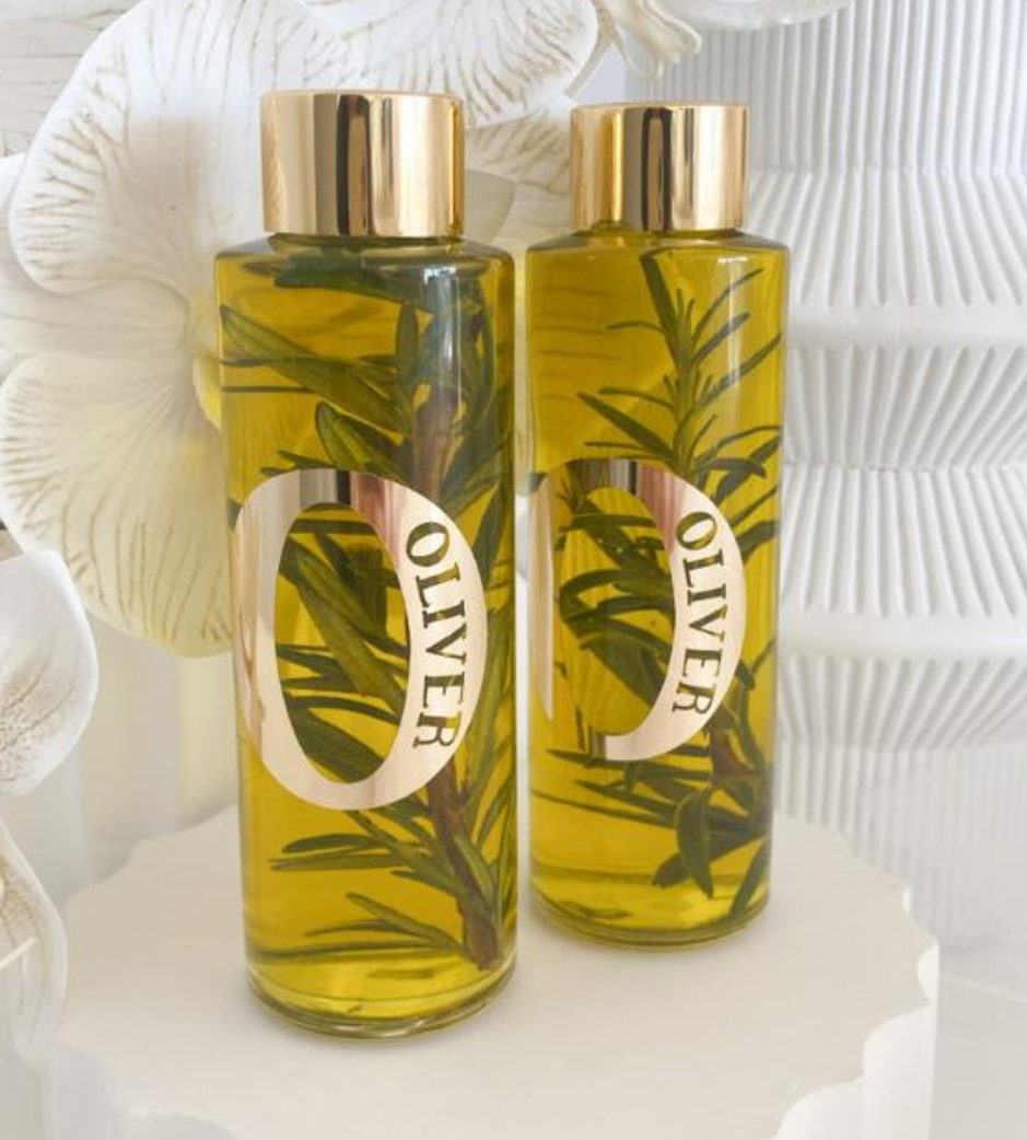 Olive Oil and Rosemary Glass Bottles